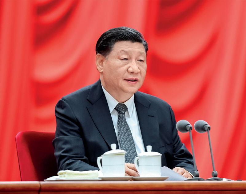 2023年4月3日，学习贯彻习近平新时代中国特色社会主义思想主题教育工作会议在北京召开。中共中央总书记、国家主席、中央军委主席习近平出席会议并发表重要讲话。新华社记者 鞠鹏 摄
